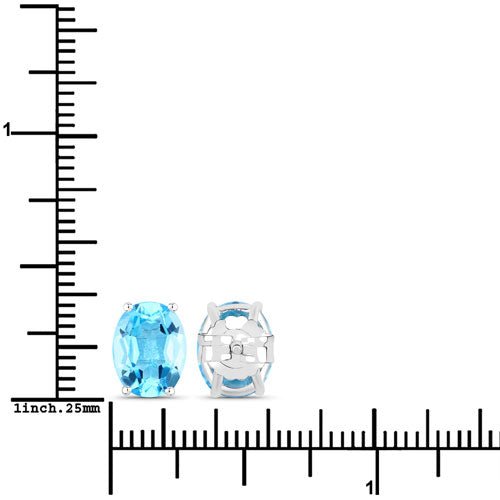 4.00 Carat Genuine Swiss Blue Topaz .925 Sterling Silver Earrings - Earrings - Custom Crafting Alliance, LLC