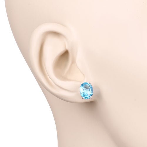 4.00 Carat Genuine Swiss Blue Topaz .925 Sterling Silver Earrings - Earrings - Custom Crafting Alliance, LLC