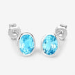 4.00 Carat Genuine Swiss Blue Topaz .925 Sterling Silver Earrings - Earrings - Custom Crafting Alliance, LLC