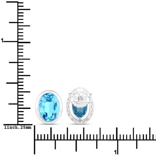 4.00 Carat Genuine Swiss Blue Topaz .925 Sterling Silver Earrings - Earrings - Custom Crafting Alliance, LLC
