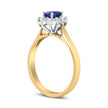 14K Yellow Gold 1/5 Cttw Round Diamond and 6x4mm Oval Blue Tanzanite Halo Ring (H-I Color, I1-I2 Clarity) - Size 7.75