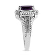 .925 Sterling Silver Prong Set Natural Oval Shape 9X7 MM Purple Amethyst Solitaire and Diamond Accent Ring (I-J Color, I1-I2 Clarity) - Ring Size 7