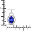 4.06 Carat Genuine Tanzanite and White Diamond 14K White Gold Pendant - Pendants - Custom Crafting Alliance, LLC