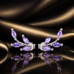 925 Sterling Silver Earrings with CZ and Oxidized Finish - 1.3*0.6cm