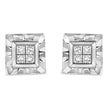 .925 Sterling Silver 1/6 Cttw Invisible Set Princess-Cut Diamond Quad Composite Stud Earrings (H-I Color, I1-I2 Clarity)