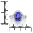 4.12 Carat Genuine Tanzanite and White Diamond 14K White Gold Ring - Rings - Custom Crafting Alliance, LLC