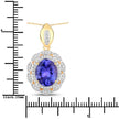 4.13 Carat Genuine Tanzanite and White Diamond 14K Yellow Gold Pendant - Pendants - Custom Crafting Alliance, LLC