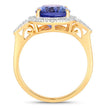 4.13 Carat Genuine Tanzanite and White Diamond 14K Yellow Gold Ring - Rings - Custom Crafting Alliance, LLC
