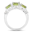 4.14 Carat Genuine Peridot and White Topaz .925 Sterling Silver Ring - Rings - Custom Crafting Alliance, LLC
