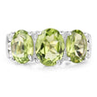 4.14 Carat Genuine Peridot and White Topaz .925 Sterling Silver Ring - Rings - Custom Crafting Alliance, LLC