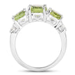 4.14 Carat Genuine Peridot and White Topaz .925 Sterling Silver Ring - Rings - Custom Crafting Alliance, LLC