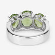 4.14 Carat Genuine Peridot and White Topaz .925 Sterling Silver Ring - Rings - Custom Crafting Alliance, LLC