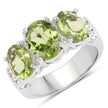 4.14 Carat Genuine Peridot and White Topaz .925 Sterling Silver Ring - Rings - Custom Crafting Alliance, LLC
