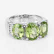 4.14 Carat Genuine Peridot and White Topaz .925 Sterling Silver Ring - Rings - Custom Crafting Alliance, LLC