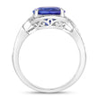 4.19 Carat Genuine Tanzanite and White Diamond 14K White Gold Ring - Rings - Custom Crafting Alliance, LLC