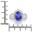 4.19 Carat Genuine Tanzanite and White Diamond 14K White Gold Ring - Rings - Custom Crafting Alliance, LLC
