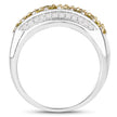 1.91 Carat Genuine Yellow Diamond and White Diamond .925 Sterling Silver Ring