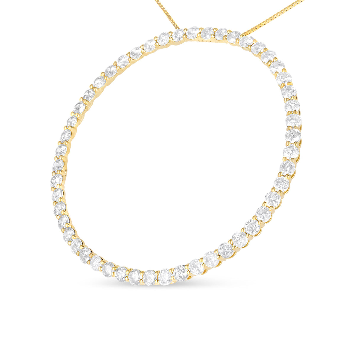 10K Yellow Gold Plated .925 Sterling Silver 4 Cttw Diamond Circle Hoop 18