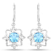 5.30 Carat Genuine Swiss Blue Topaz .925 Sterling Silver Earrings