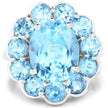 8.77 Carat Genuine Swiss Blue Topaz .925 Sterling Silver Ring