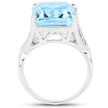 14.20 Carat Genuine Blue Topaz .925 Sterling Silver Ring
