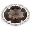 9.58 Carat Genuine Smoky Quartz and Citrine .925 Sterling Silver Ring