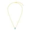 14k Yellow Gold 17 inch Necklace with Cushion Blue Topaz