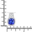 4.30 Carat Genuine Tanzanite and White Diamond 14K White Gold Pendant - Pendants - Custom Crafting Alliance, LLC