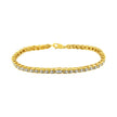 10K Yellow Gold Plated .925 Sterling Silver 1 cttw Prong-Set Diamond Pear Shape Link Bracelet (I-J Color, I1-I2 Clarity) - 7.25