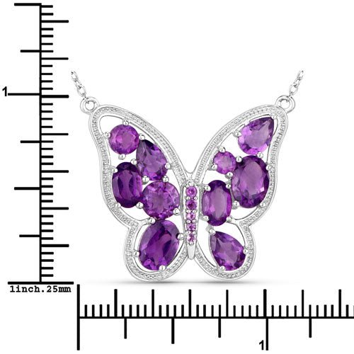 4.32 Carat Genuine Amethyst .925 Sterling Silver Necklace - Necklaces - Custom Crafting Alliance, LLC
