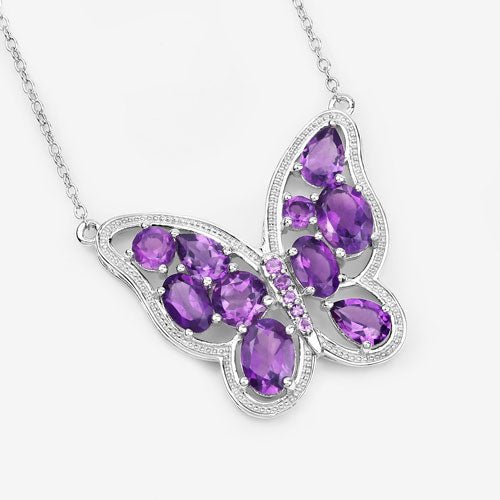4.32 Carat Genuine Amethyst .925 Sterling Silver Necklace - Necklaces - Custom Crafting Alliance, LLC