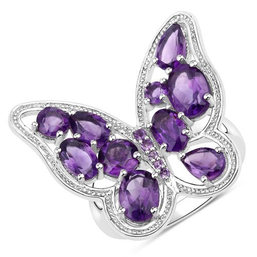 4.32 Carat Genuine Amethyst .925 Sterling Silver Ring - Rings - Custom Crafting Alliance, LLC