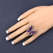 4.32 Carat Genuine Amethyst .925 Sterling Silver Ring - Rings - Custom Crafting Alliance, LLC