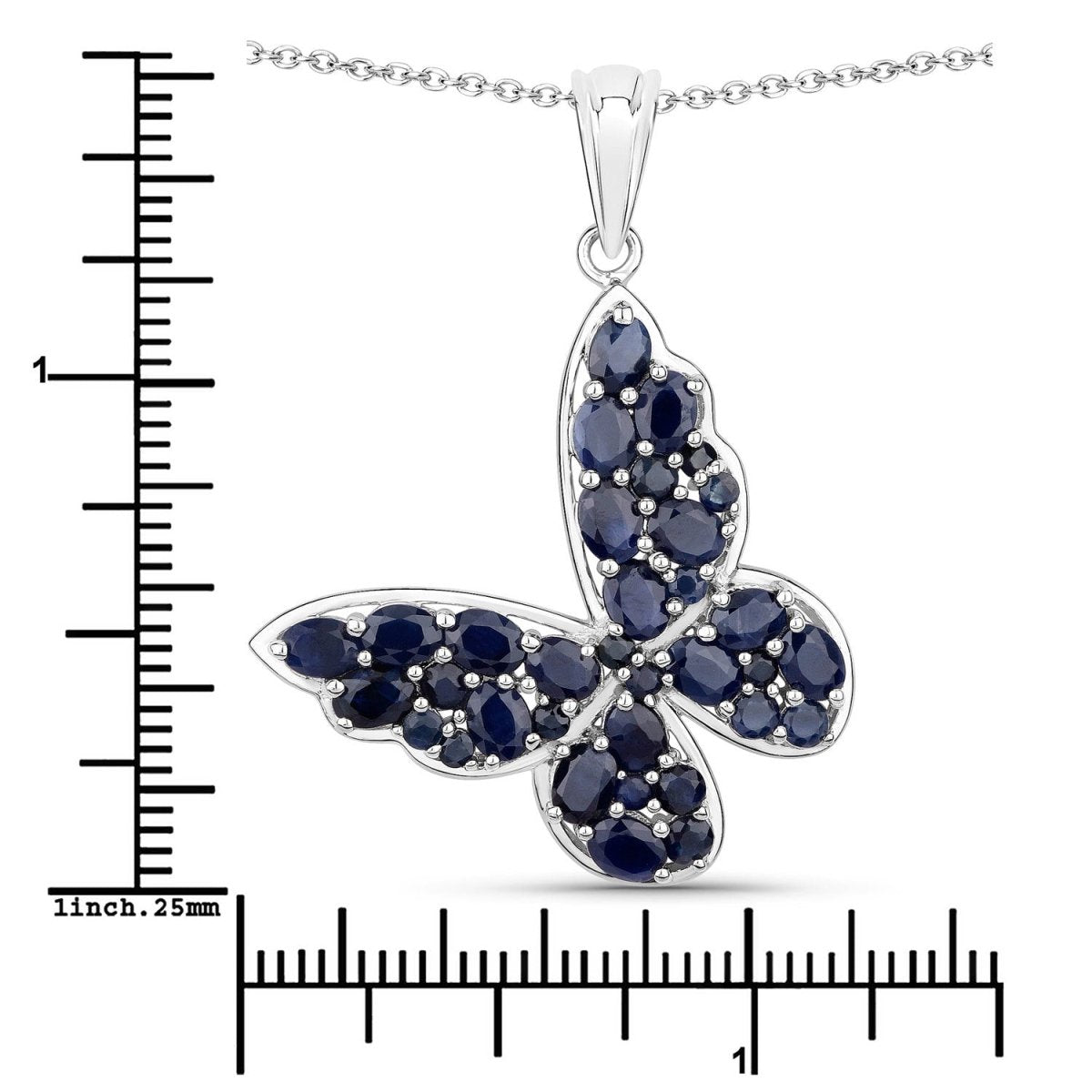 4.36 Carat Genuine Blue Sapphire .925 Sterling Silver Pendant - Pendants - Custom Crafting Alliance, LLC