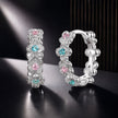 925 Sterling Silver Earrings with CZ and White Gold Plating