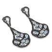 12.19 Carat Genuine Blue Topaz and Black Spinel .925 Sterling Silver Earrings