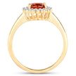 1.87 Carat Genuine Spessartite Garnet and White Diamond 14K Yellow Gold Ring