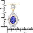 4.40 Carat Genuine Tanzanite and White Diamond 14K Yellow Gold Pendant - Pendants - Custom Crafting Alliance, LLC