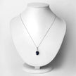 4.41 Carat Genuine Blue Sapphire and White Diamond 14K White Gold Pendant - Pendants - Custom Crafting Alliance, LLC