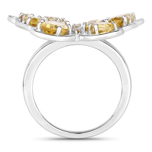 4.43 Carat Genuine Citrine .925 Sterling Silver Ring - Rings - Custom Crafting Alliance, LLC