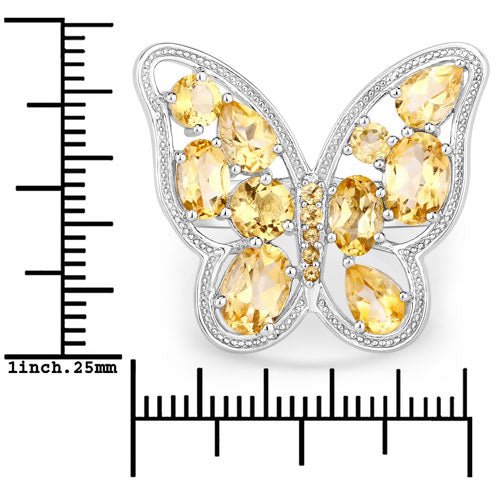 4.43 Carat Genuine Citrine .925 Sterling Silver Ring - Rings - Custom Crafting Alliance, LLC