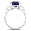4.46 Carat Genuine Blue Sapphire and White Diamond 14K White Gold Ring - Rings - Custom Crafting Alliance, LLC