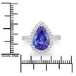 4.46 Carat Genuine Tanzanite and White Diamond 14K White Gold Ring - Rings - Custom Crafting Alliance, LLC