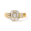 10K Yellow Gold 1/2 Cttw Diamond Composite and Halo Ring (H-I Color, SI1-SI2 Clarity) - Ring Size 7