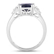 4.50 Carat Genuine Blue Sapphire and White Diamond 14K White Gold Ring - Rings - Custom Crafting Alliance, LLC
