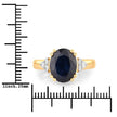 4.50 Carat Genuine Blue Sapphire and White Diamond 14K Yellow Gold Ring - Rings - Custom Crafting Alliance, LLC