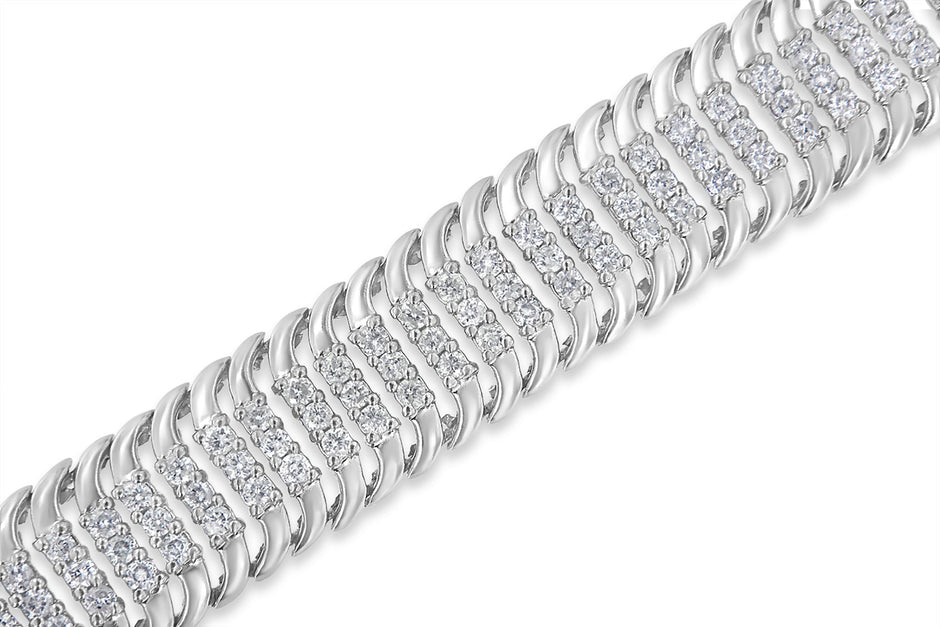 14K White Gold 5.0 Cttw Round Brilliant Cut Diamond 7