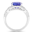 4.54 Carat Genuine Tanzanite and White Diamond 14K White Gold Ring - Rings - Custom Crafting Alliance, LLC
