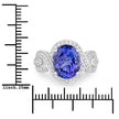 4.54 Carat Genuine Tanzanite and White Diamond 14K White Gold Ring - Rings - Custom Crafting Alliance, LLC