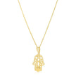 14k Yellow Gold High Polish Hamsa Amulet Necklace